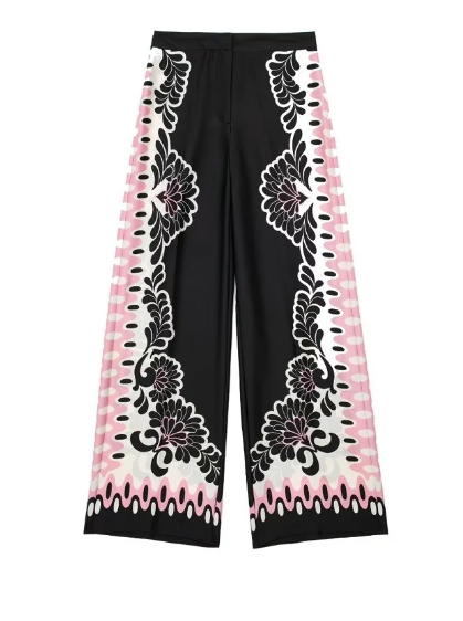 Flower Print Black + Pink Set